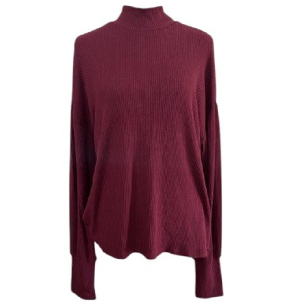 Sanctuary Ribbed Knit Mock Neck top